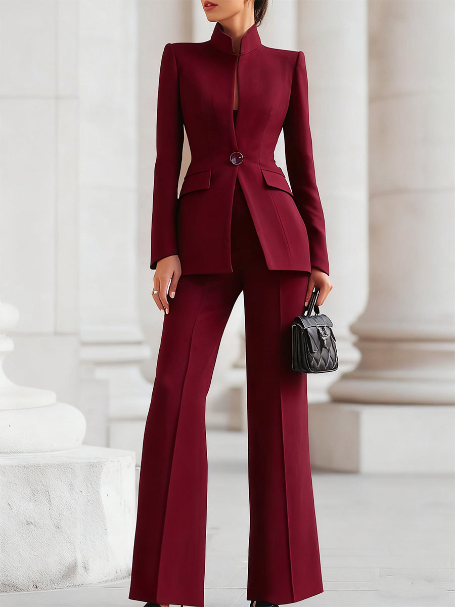 Dominique™ — Tailleur pantalon bleu nuit intemporel